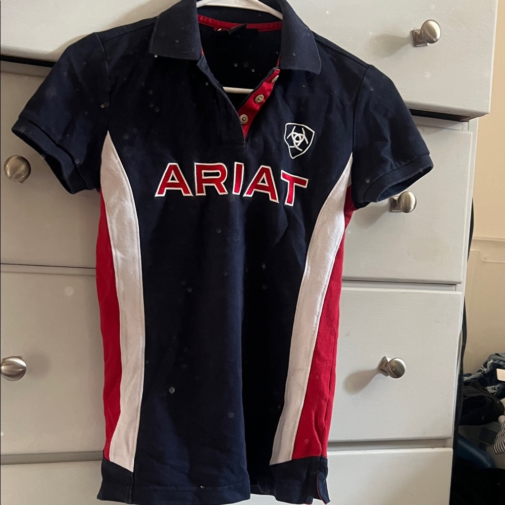 Ariat Kids Polo Shirt - Dark Blue, Red, and White